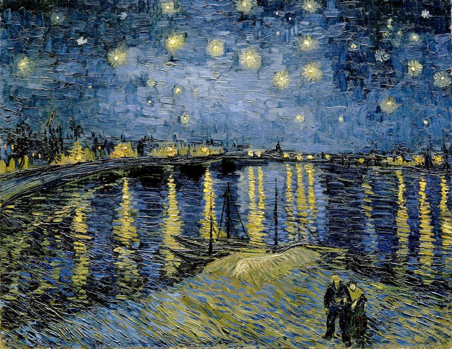 Vincent van Gogh, Nuit étoilée sur le Rhône. Bron: commons.wikimedia.org