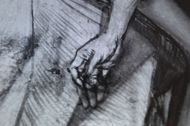 Detail van de ondertekening van de hand van Christus op het touchscreen (alle foto's auteur)