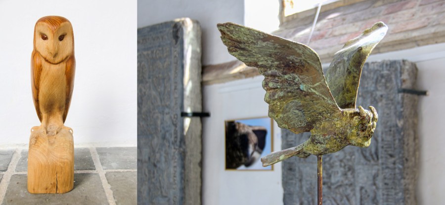 Houten uil van Jaap Deelder en vliegende uil van Hans Jouta