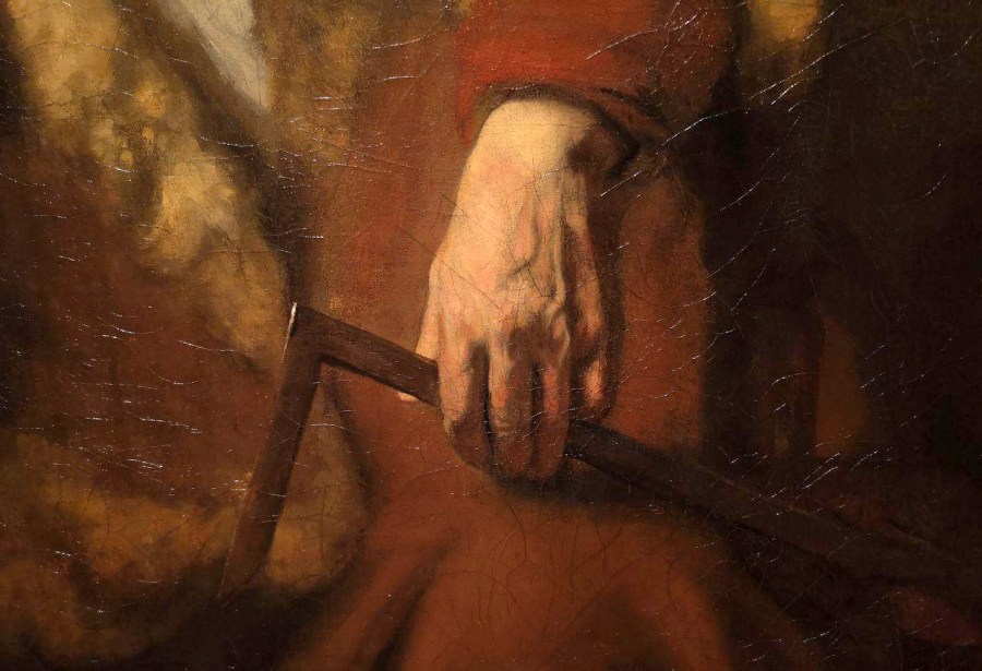 De apostel Thomas, detail van hand, 1656