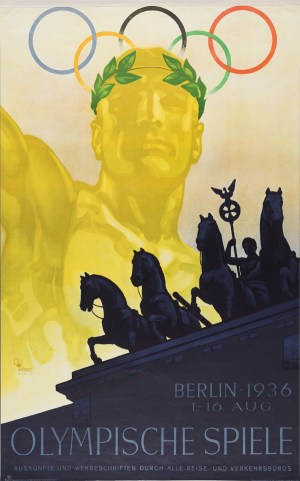 Poster voor Olympische Spelen in Berlijn, 1936. (Münchner Stadtmuseum, Sammlung Reklamekunst)
