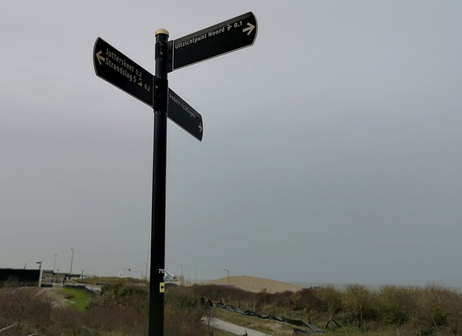 Wegwijzer naar uitzichtpunt noord